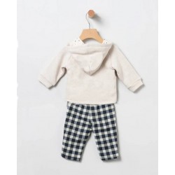 SUDADERA & PANTALON CUADROS MARINO