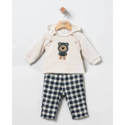 SUDADERA & PANTALON CUADROS MARINO