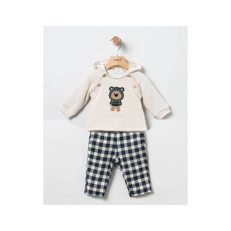 SUDADERA & PANTALON CUADROS MARINO