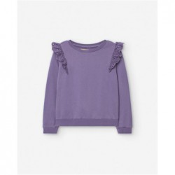 SUDADERA NIÑA VOLANTE MORADO