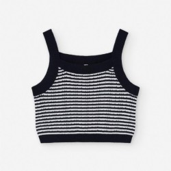 TOP CHICA PUNTO RAYAS NEGRAS