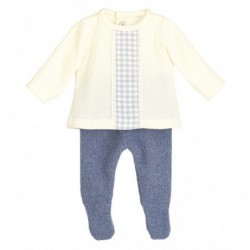 CONJUNTO POLAINA VICHY CELESTE