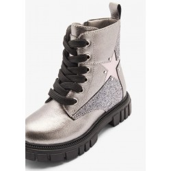 BOTAS NIÑA MILITARES ESTRELLA PLATEADAS
