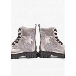 BOTAS NIÑA MILITARES ESTRELLA PLATEADAS