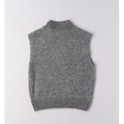 CHALECO CHICA PUNTO GRIS