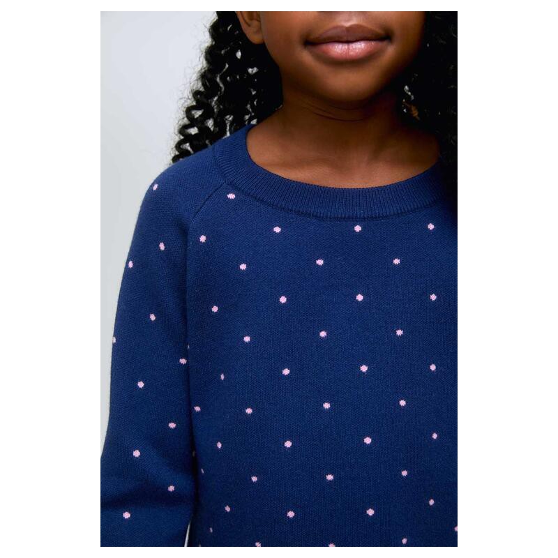 JERSEY NIÑA AZUL LUNARES ROSAS