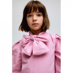 CAMISA NIÑA LAZO CUELLO ROSA