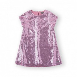 VESTIDO NIÑA LENTEJUELAS ROSAS