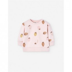 SUDADERA BEBE NIÑA FRESAS ROSA