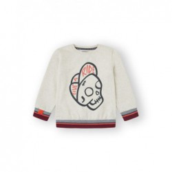 SUDADERA NIÑO SKULL BEIGE