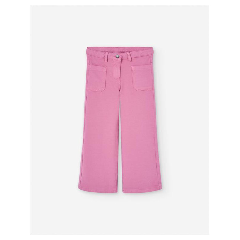 PANTALON DENIM NIÑA ANCHO ROSA
