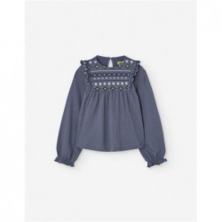 BLUSA NIÑA PUNTO CRUZ AZUL