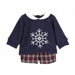 CONJUNTO BEBE NIÑO CUADROS AZUL