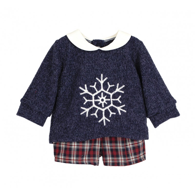 CONJUNTO BEBE NIÑO CUADROS AZUL