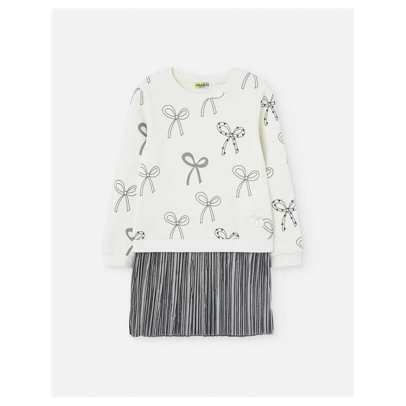 VESTIDO NIÑA LAZOS FALDA PLISADA