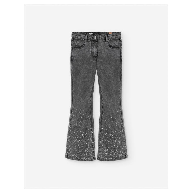 PANTALON DENIM CHICA BRILLO GRIS