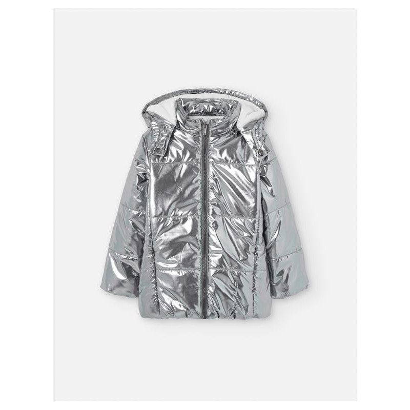 CHAQUETON NIÑA GRIS PLATA
