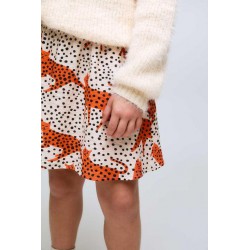 FALDA NIÑA GATOS PUNTOS BEIGE