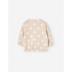SUDADERA BEBE NIÑA TOPOS BEIGE
