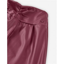 FALDA PANTALON CHICA POLIPIEL BURDEOS