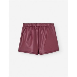 FALDA PANTALON CHICA POLIPIEL BURDEOS