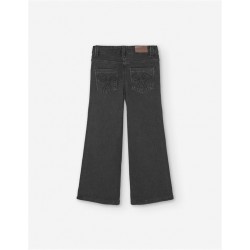 PANTALON DENIM NIÑA BRILLO NEGRO