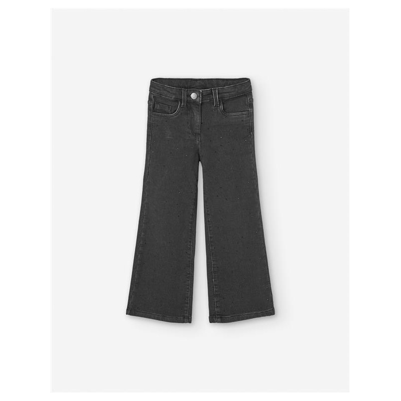PANTALON DENIM NIÑA BRILLO NEGRO