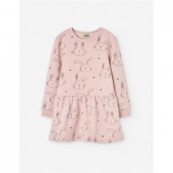 VESTIDO NIÑA CONEJITOS ROSA