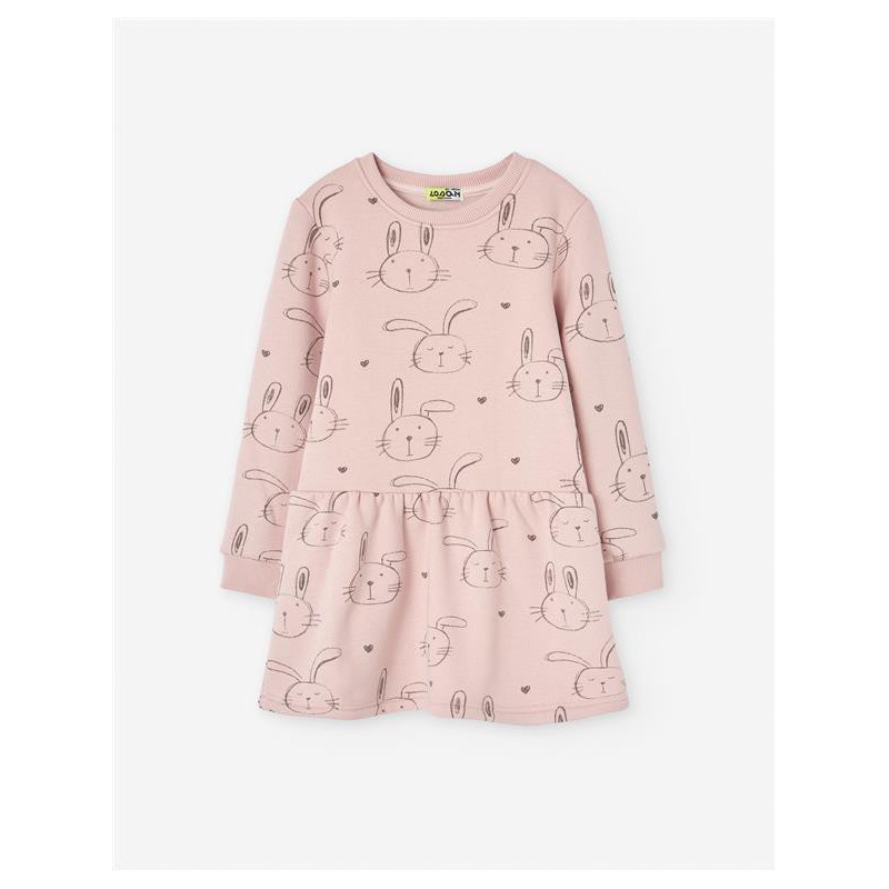 VESTIDO NIÑA CONEJITOS ROSA