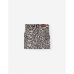 MINI FALDA DENIM CHICA LEOPARDO