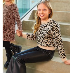 JERSEY CHICA PUNTO LEOPARDO NEGRO