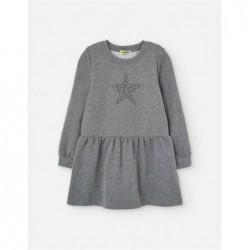 VESTIDO NIÑA ESTRELLA LUREX GRIS
