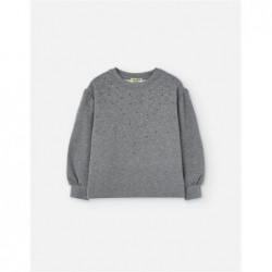 SUDADERA NIÑA BRILLOS GRIS
