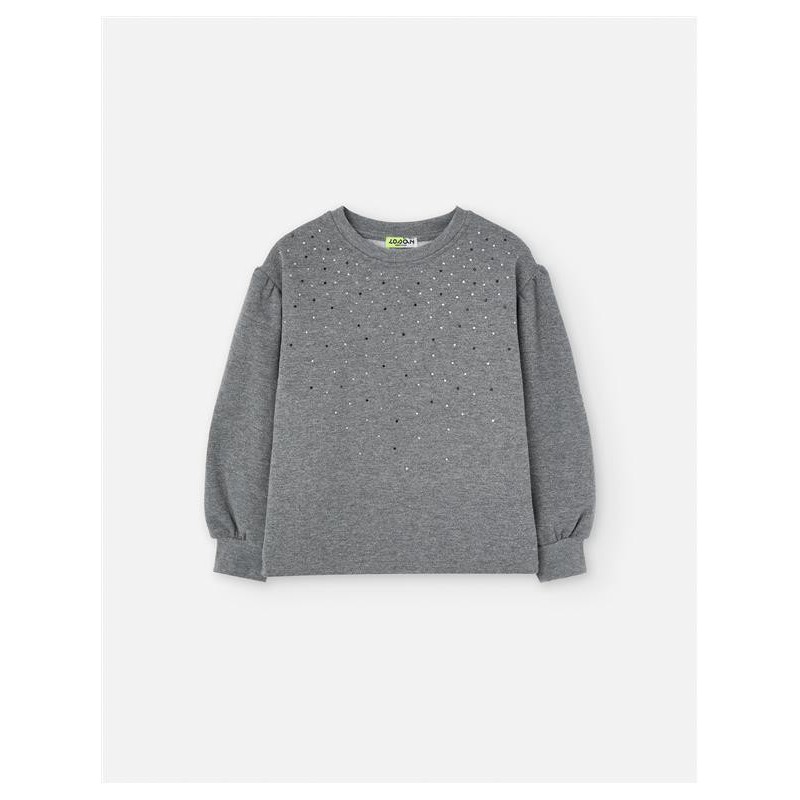 SUDADERA NIÑA BRILLOS GRIS