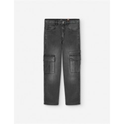 PANTALON DENIM CHICO CARGO NEGRO