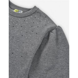 SUDADERA NIÑA BRILLOS GRIS