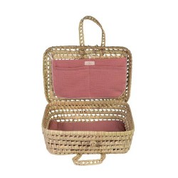 MALETA MUÑECAS HOJA DE PALMA ROSA JUGUETES ASI