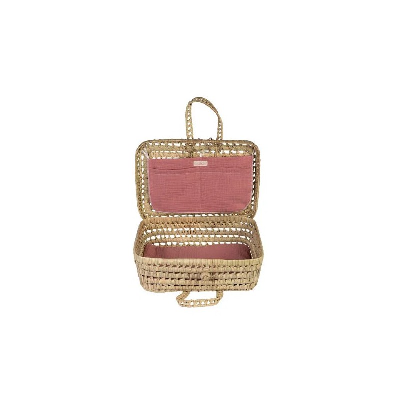 MALETA MUÑECAS HOJA DE PALMA ROSA JUGUETES ASI