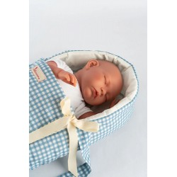 CAPAZO TELA VICHY AZUL COLECCION NOEL