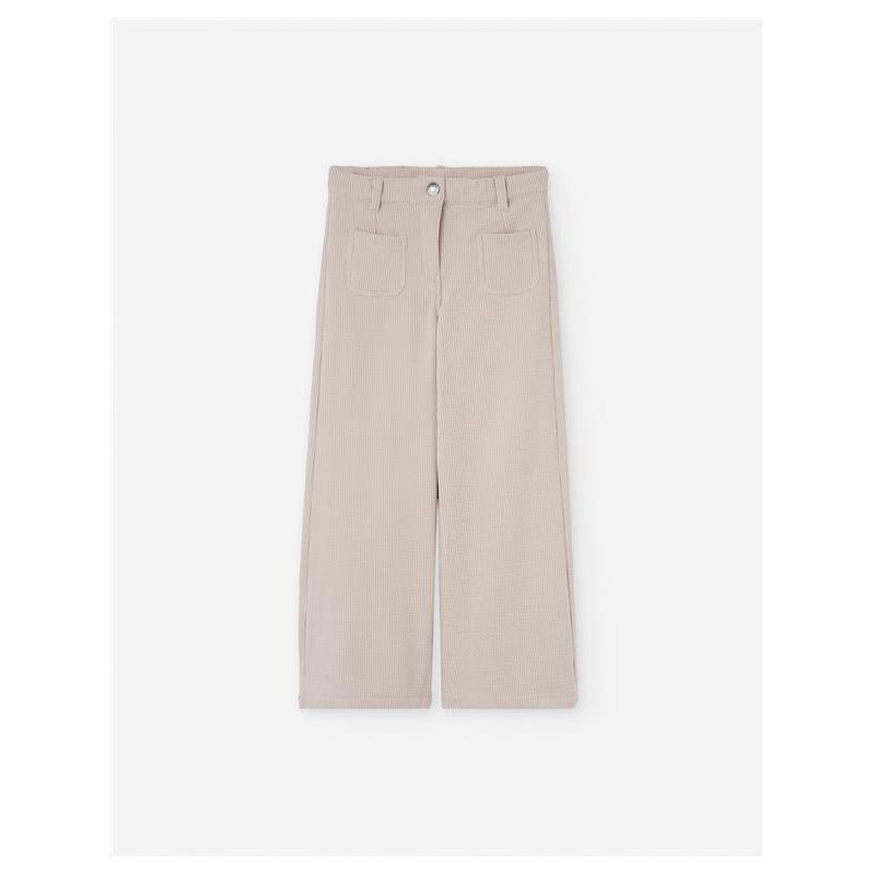 PANTALON NIÑA PANA ANCHO BEIGE