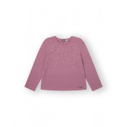 CAMISETA NIÑA TACHUELAS & BRILLO ROSA