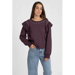 CAMISETA TEEN VOLANTES & TACHUELAS