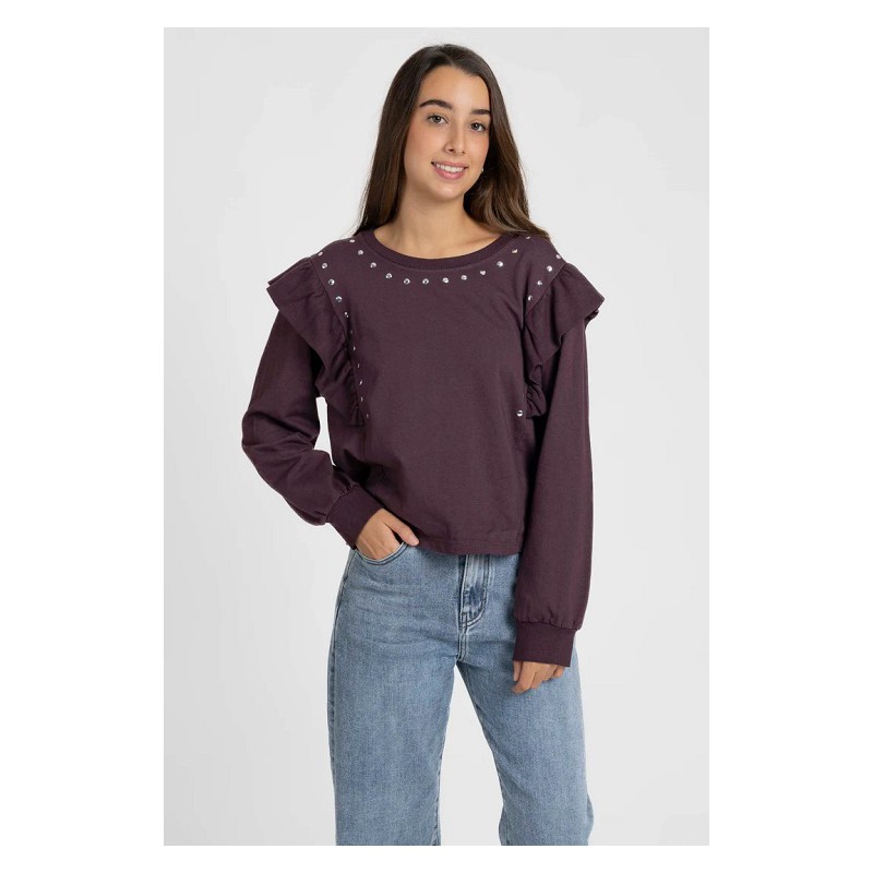 CAMISETA TEEN VOLANTES & TACHUELAS