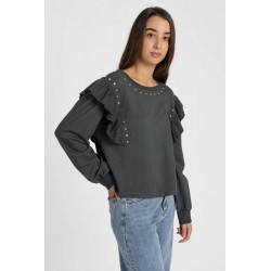 CAMISETA TEEN VOLANTES & TACHUELAS