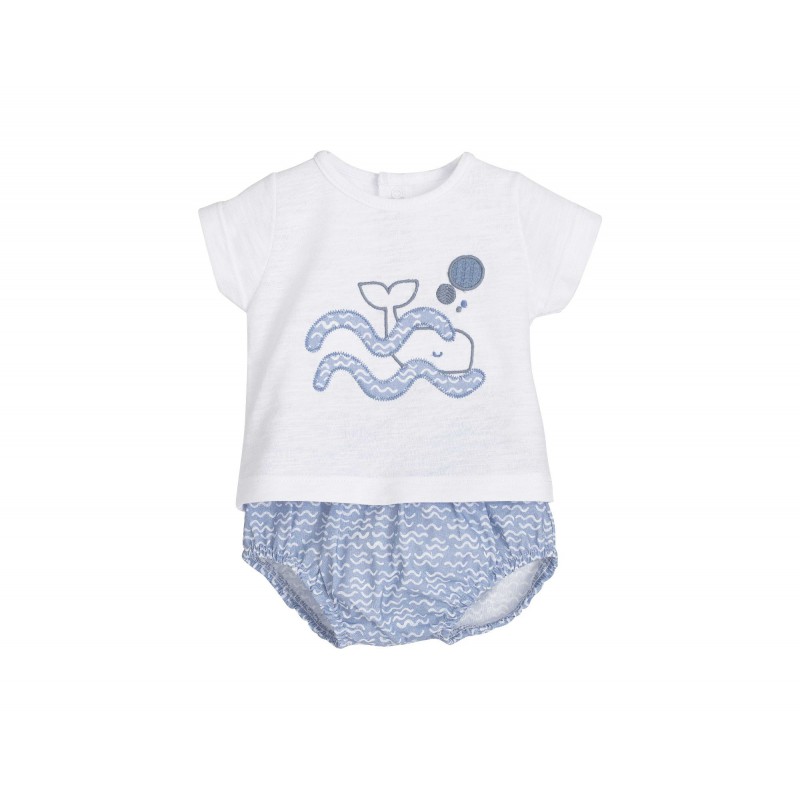 CONJUNTO BEBE POLOLO OLAS AZUL