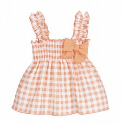 VESTIDO NIÑA VICHY NARANJA