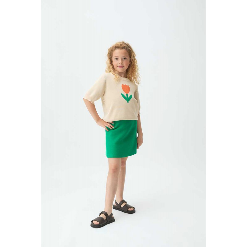JERSEY NIÑA MANGA CORTA TULIPAN BEIGE