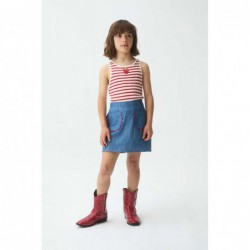 TOP NIÑA PUNTO RAYAS ROJAS
