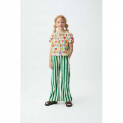 PANTALON NIÑA ANCHO RAYAS VERDES