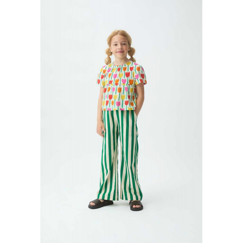 PANTALON NIÑA ANCHO RAYAS VERDES